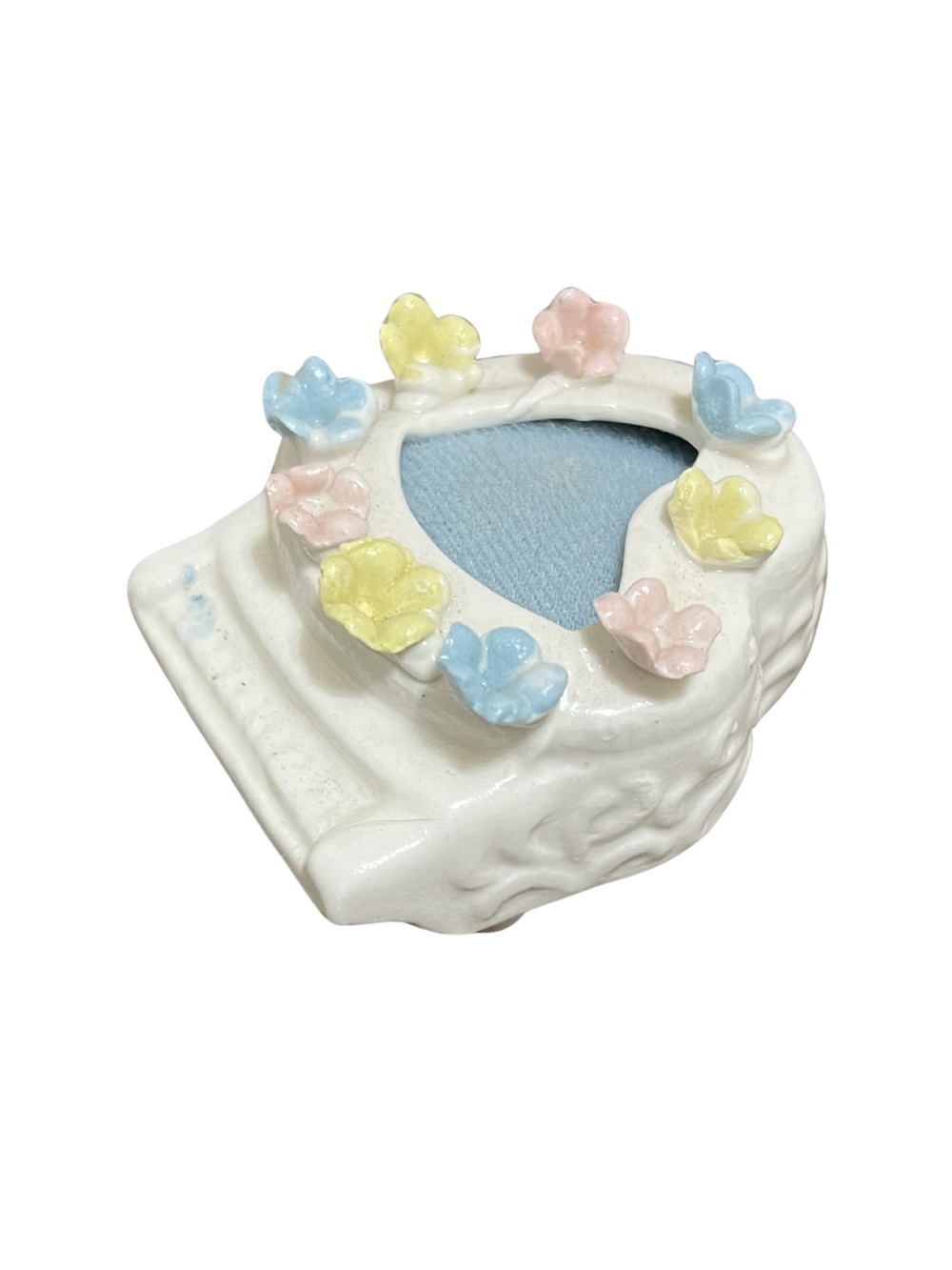 Ceramic Piano Pin Cushion Pastel Flower Accents